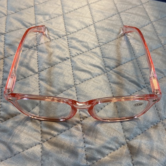 Blue Blocking +1.50 Reading Glasses. New.Flexible Temple. Clear Pink. - Picture 6 of 10